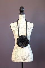 Leather Flower Necklace