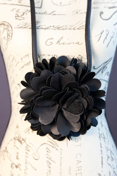 Leather Flower Necklace