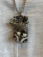 Wing and Handbag Dog Tag Necklace