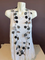 Speckled Fabric and Rubber Necklace