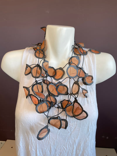 Transparent Fabric and Rubber Necklace