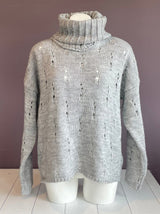 Distressed Cowl Neck Sweater